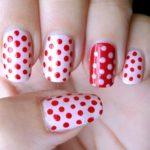 nail-art-a-pois-rosa-e-rossi