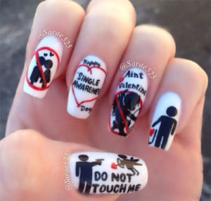 anti V-day nail art