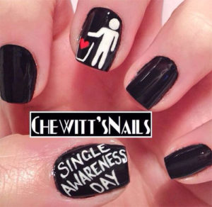 anti V-day nail art