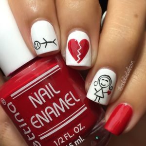 anti V-day nail art