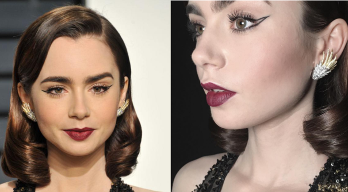 Lily Collins e il trucco eyeliner facilissimo eyeliner