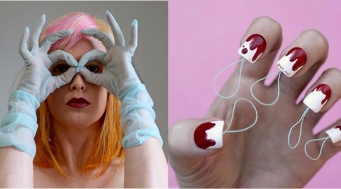 Nail art tampone per protestare contro il tabù delle mestruazioni nail art tampone