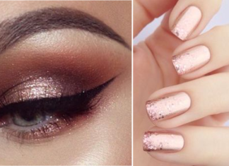 Unghie e make up rose gold: idee brillanti per Natale rose gold