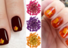 Nail art fiori e foglie secche per dare il benvenuto all’autunno